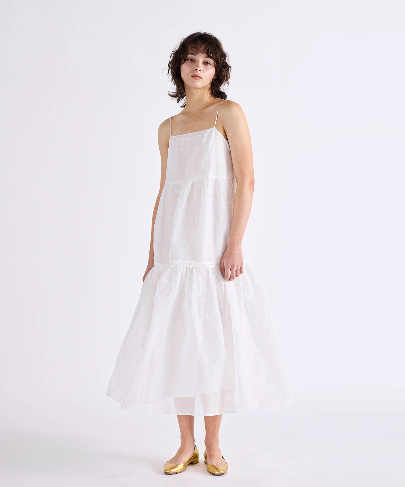 完売品　MARILYN MOON ティアードドレス ホワイト MARILYN MOON/マリリンムーン】TIERED DRESS（ワンピース）｜Deuxieme