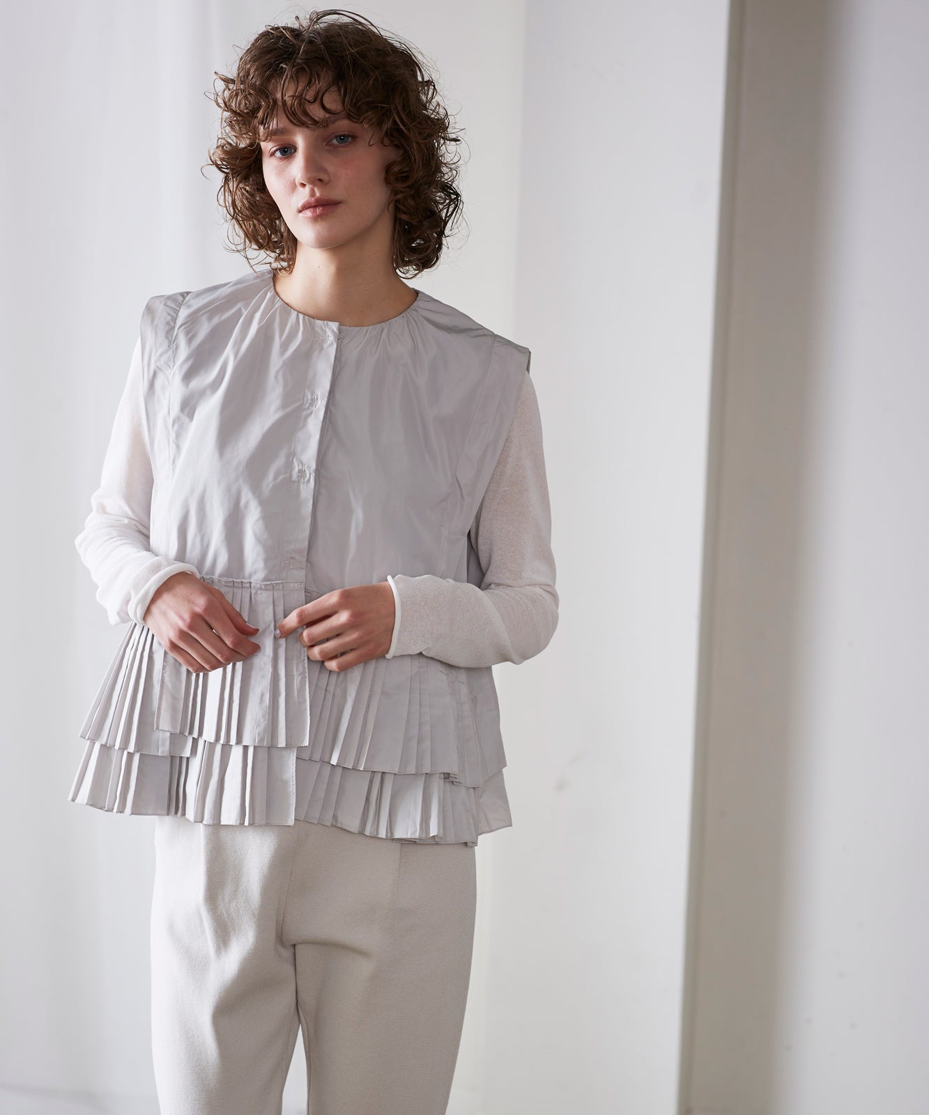 Random tuck pleats blouse – MARILYN MOON OFFICIAL ONLINE SHOP